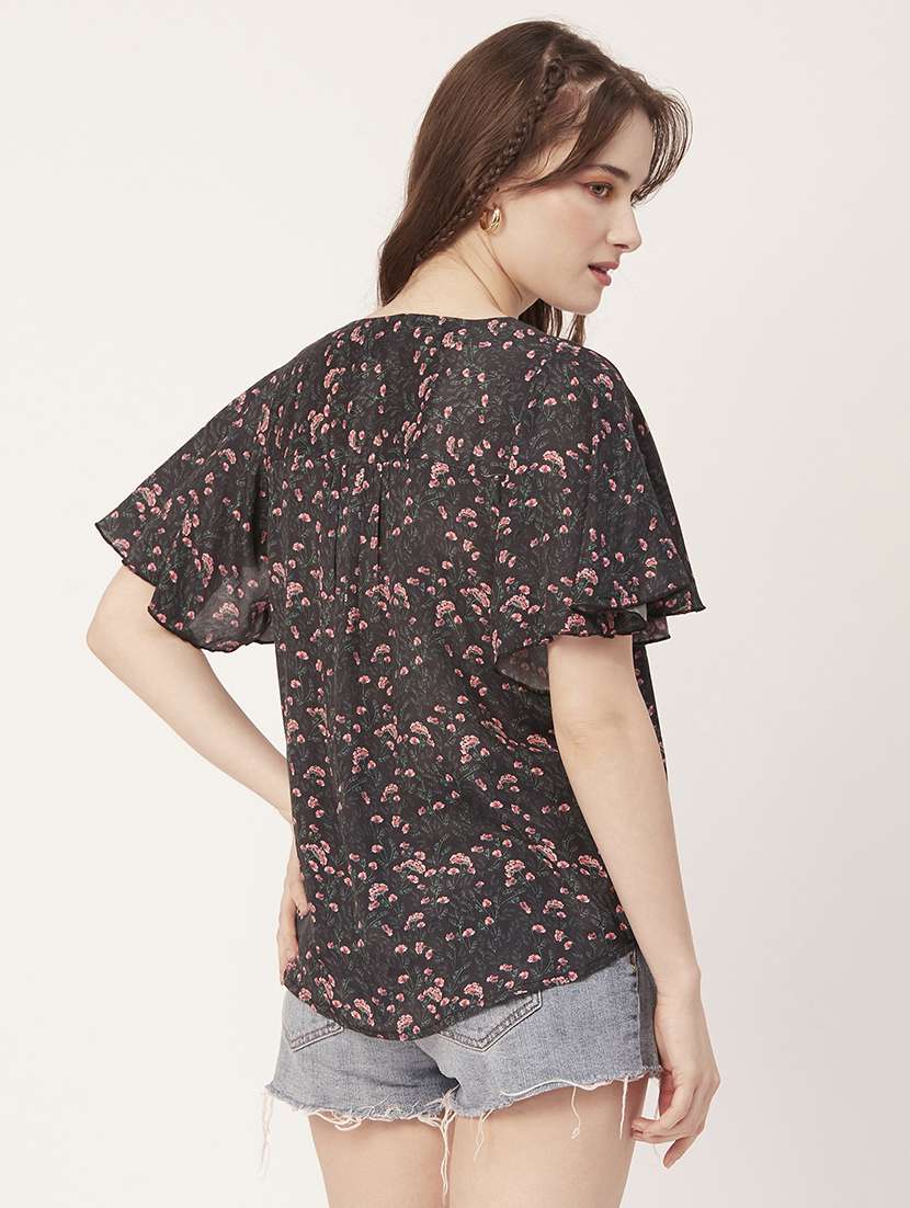 women's blouson v neck top - 20149030 -  Standard Image - 2