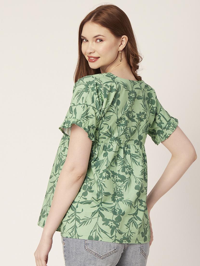 women's a line v neck top - 20149033 - Standard Image - 2