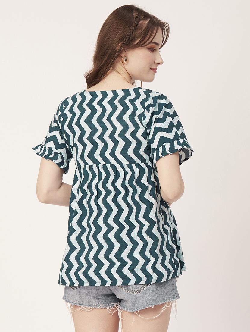 women's a line v neck top - 20149034 - Standard Image - 2