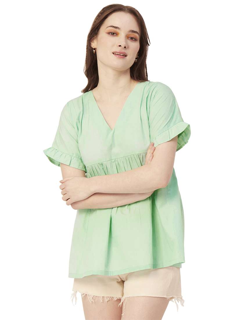 women's straight v neck top