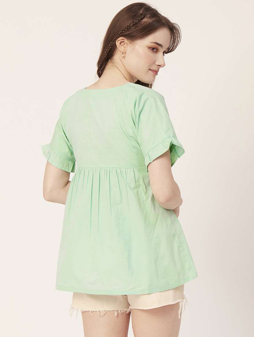 women's straight v neck top - 20149036 -  Standard Image - 2