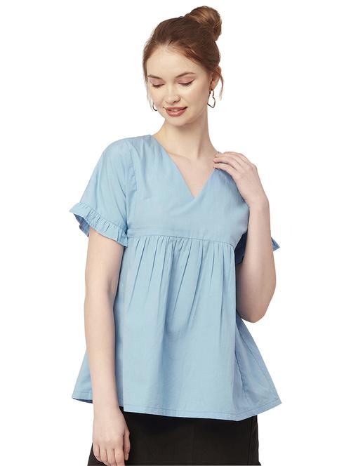 women's peplum v neck top - 20149037 -  Standard Image - 0