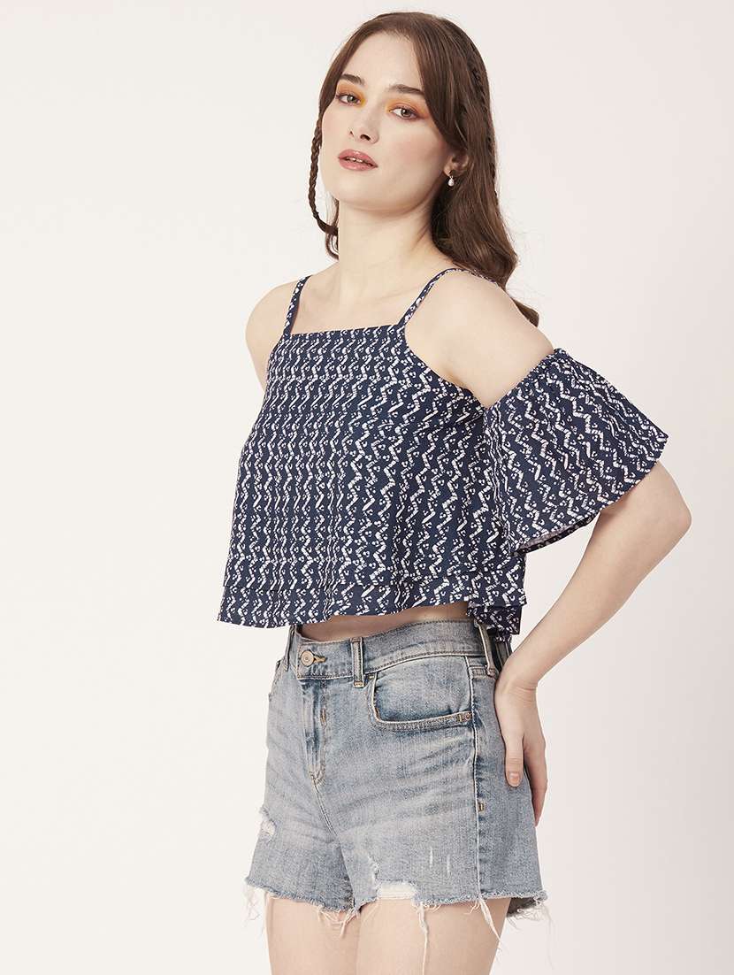 women's crop shoulder strap top - 20149038 -  Standard Image - 2