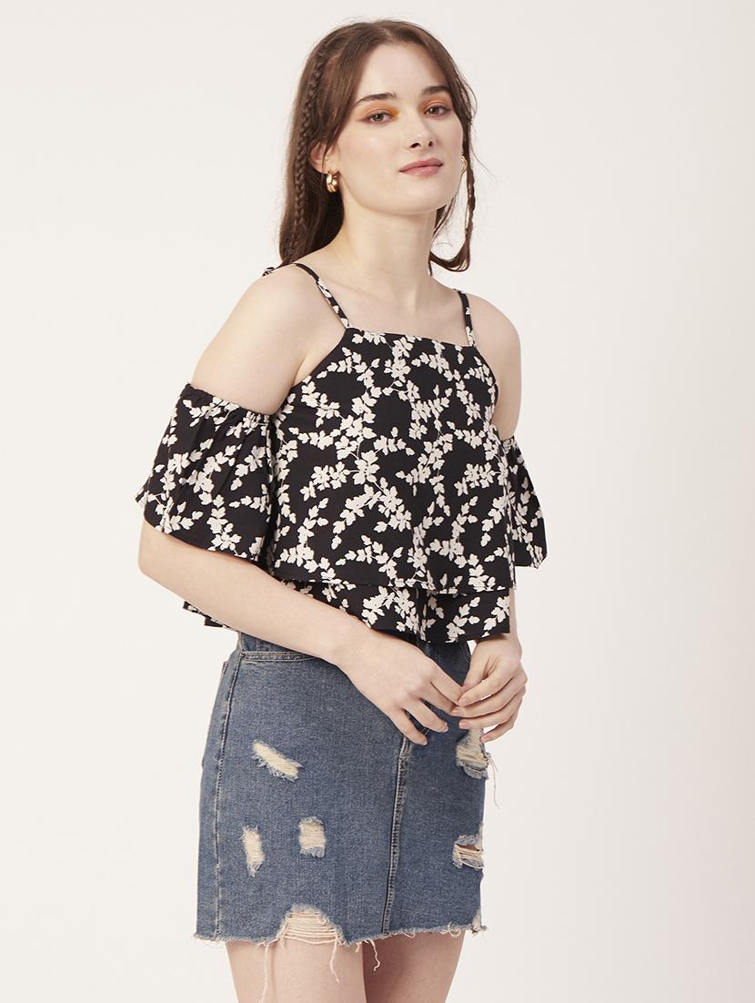 women's crop shoulder strap top - 20149039 - Standard Image - 2
