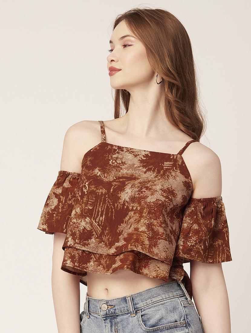 women's crop shoulder strap top - 20149040 - Standard Image - 2