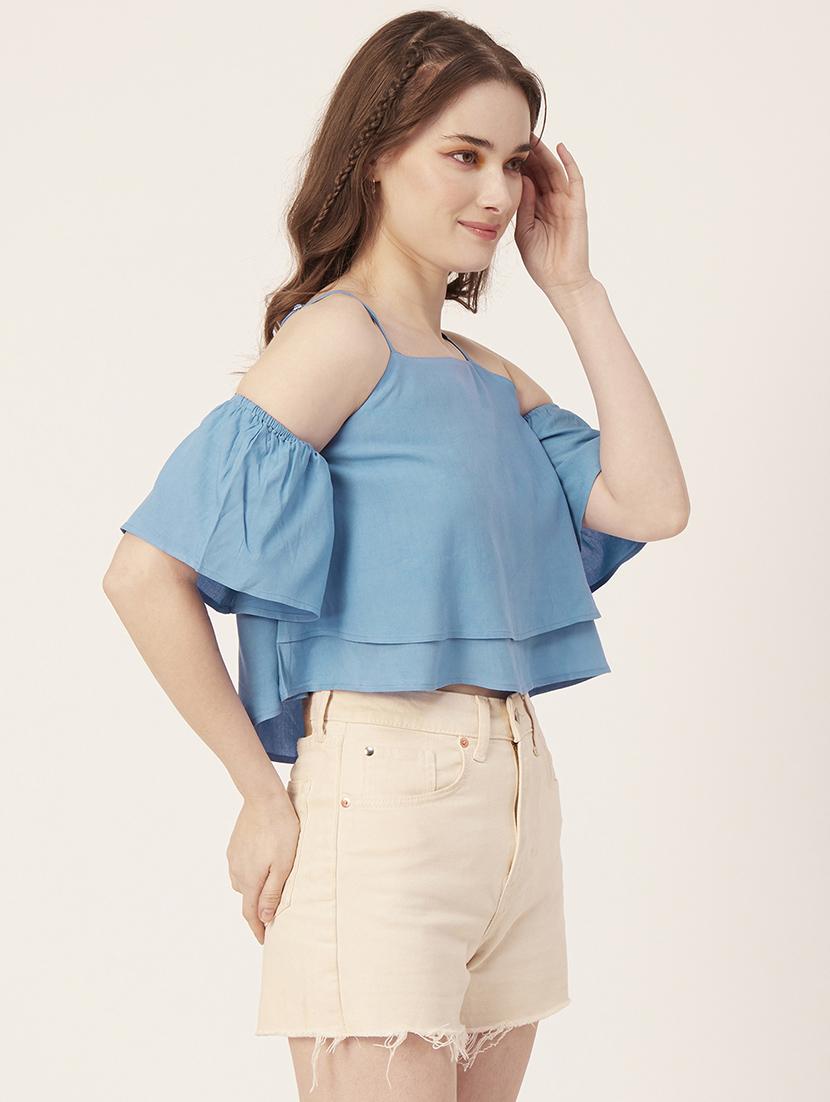 women's layered shoulder strap top - 20149044 - Standard Image - 2