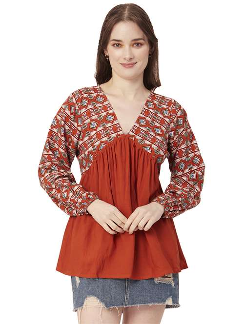 women's a line v neck top - 20149051 -  Standard Image - 0