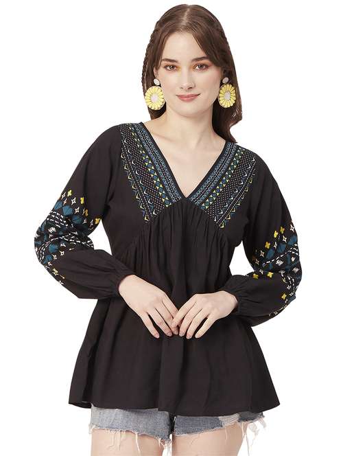 women's a line v neck top - 20149052 -  Standard Image - 0