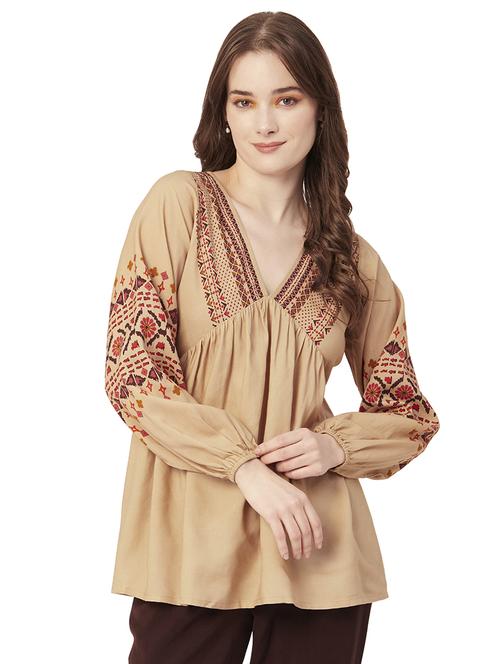 women's a line v neck top - 20149053 - Standard Image - 0