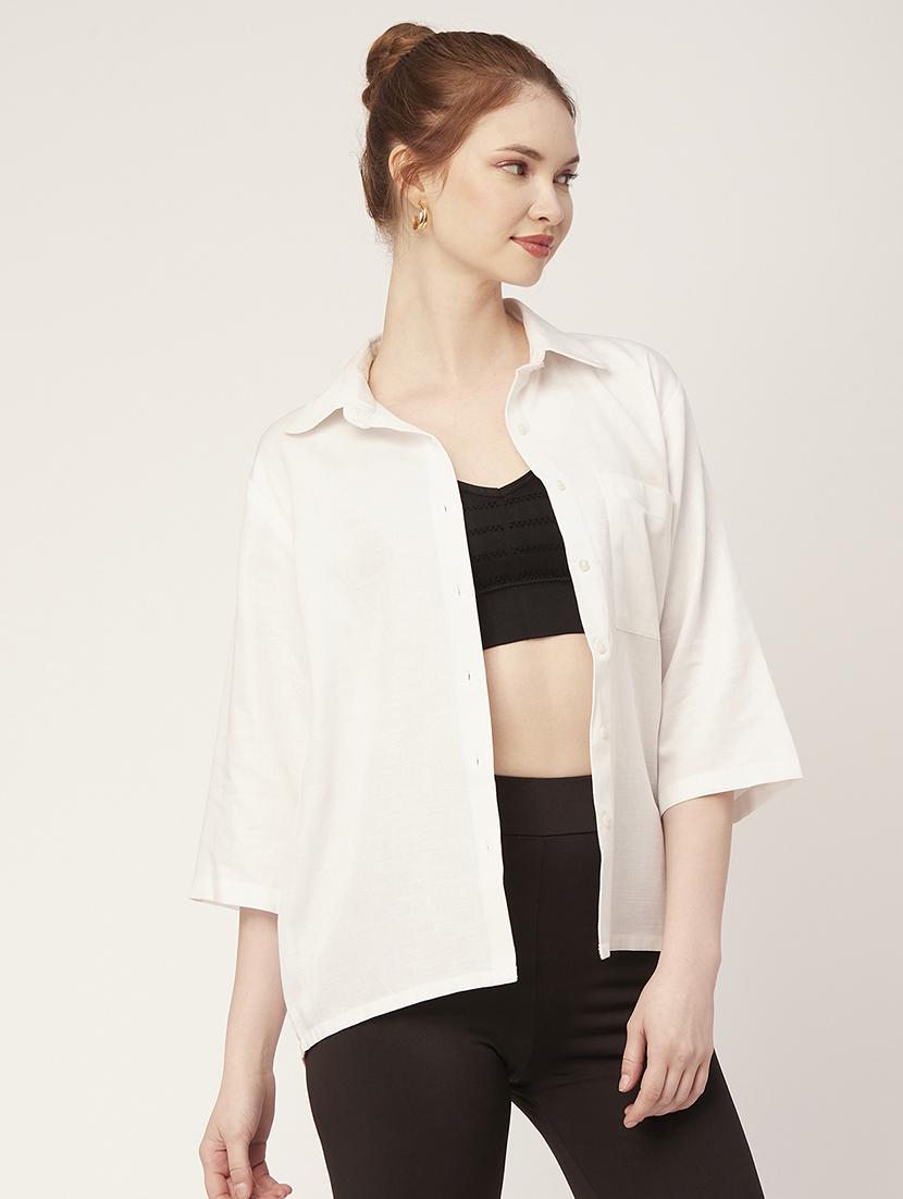 optic white cotton regular shirt - 20149060 - Standard Image - 2