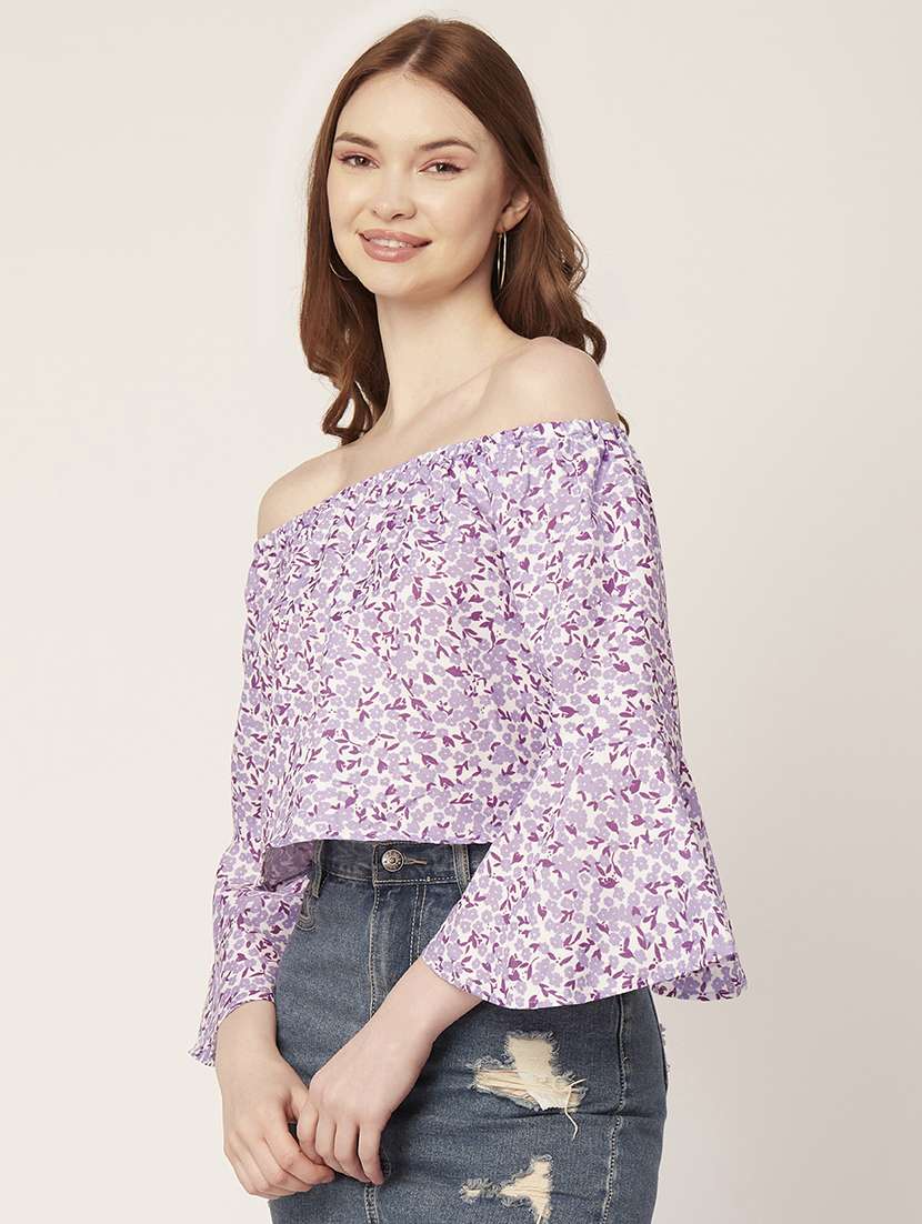 women's crop off shoulder top - 20149071 -  Standard Image - 2