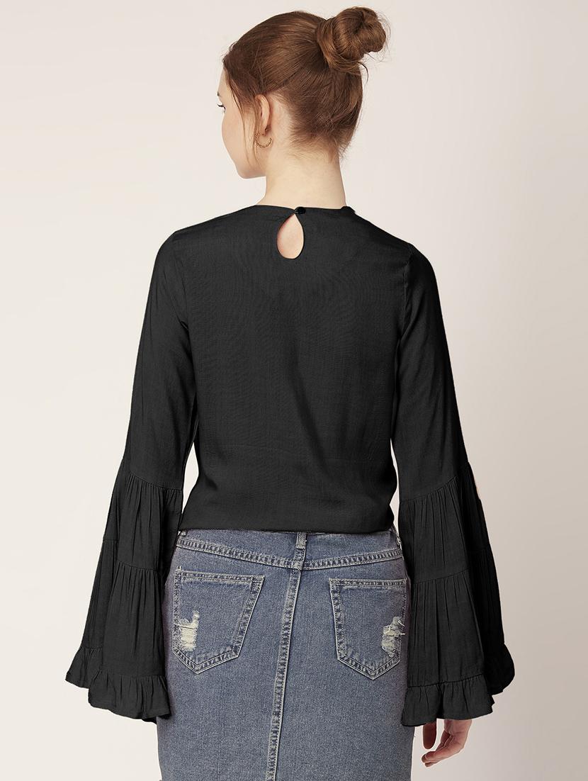 women's straight round neck top - 20149072 - Standard Image - 2