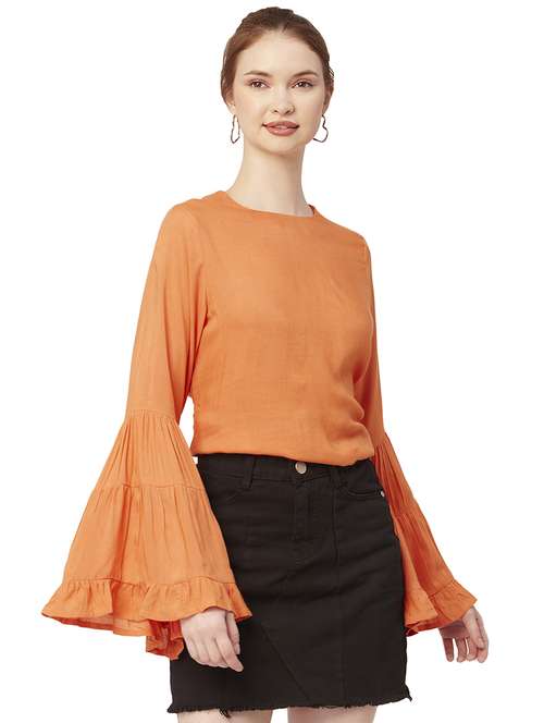 women's straight round neck top - 20149074 - Standard Image - 0