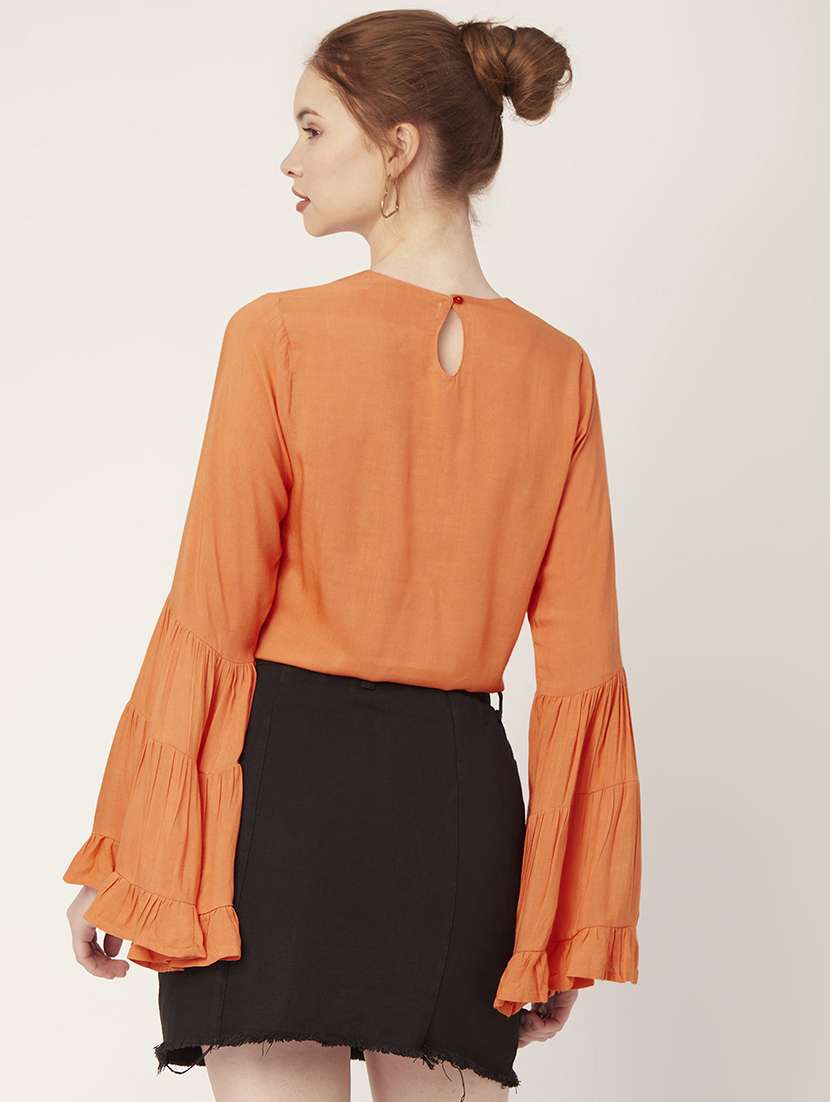 women's straight round neck top - 20149074 - Standard Image - 2