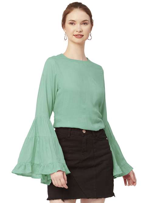 women's straight round neck top - 20149075 - Standard Image - 0