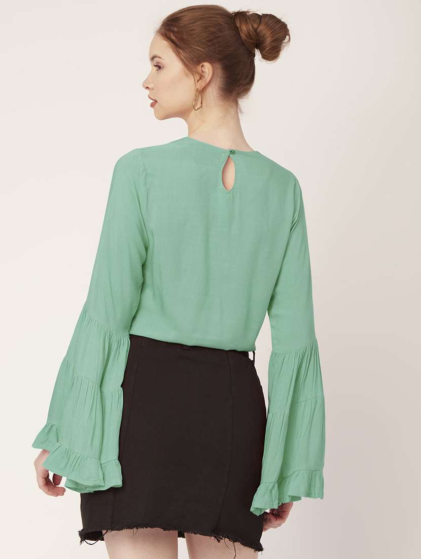 women's straight round neck top - 20149075 - Standard Image - 2