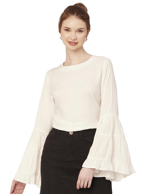 women's straight round neck top - 20149079 - Standard Image - 0