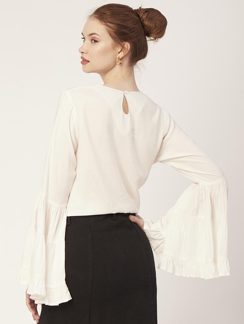 women's straight round neck top - 20149079 - Standard Image - 2