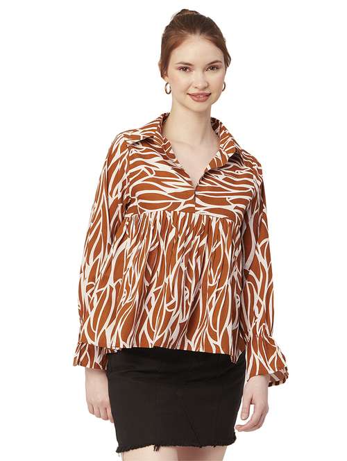 women's peplum round neck top - 20149085 -  Standard Image - 0