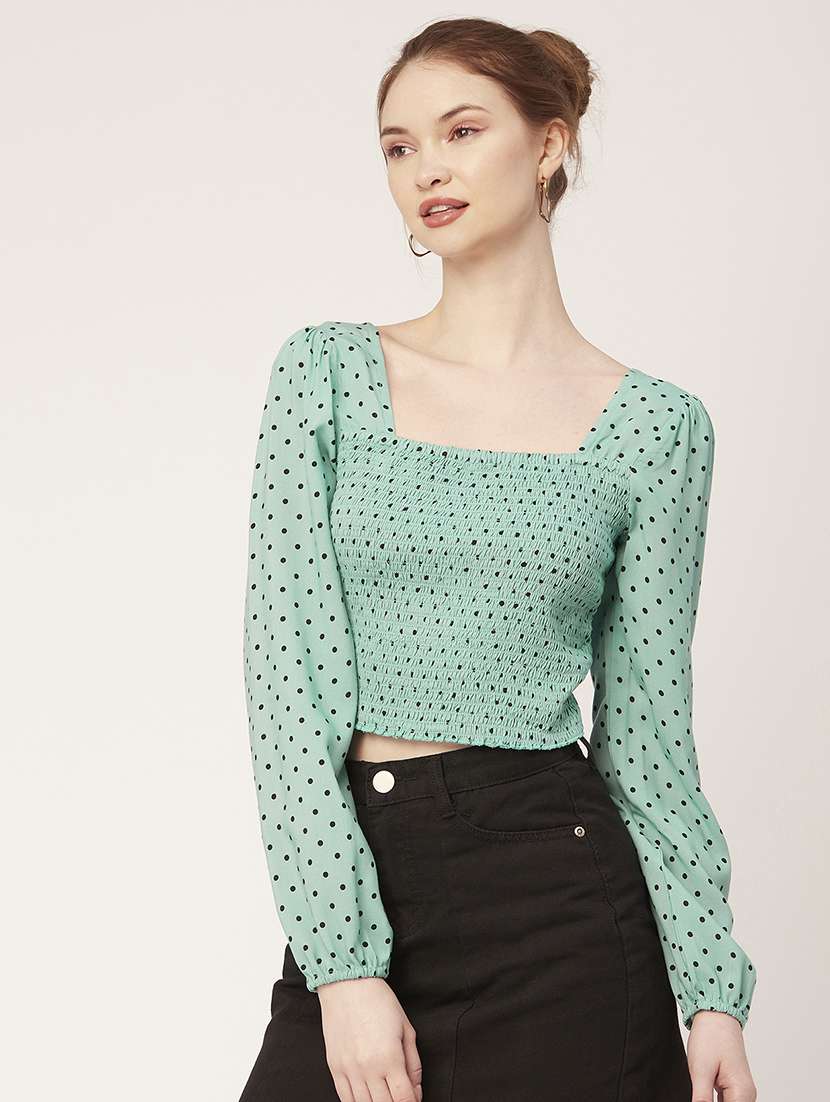 women's crop square neck top - 20149086 - Standard Image - 2