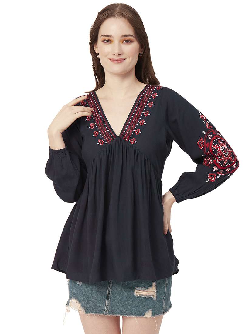 women's peplum v neck top