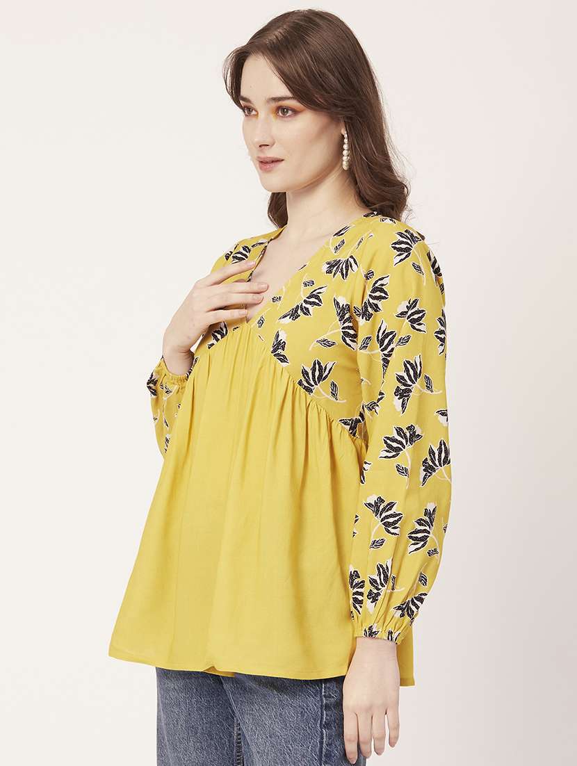 women's a line v neck top - 20149094 - Standard Image - 2