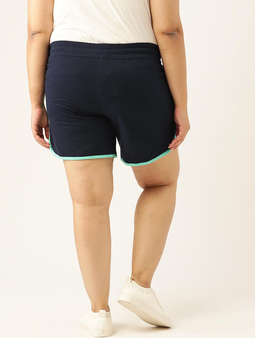 navy blue cotton tailored shorts - 20149102 - Standard Image - 2