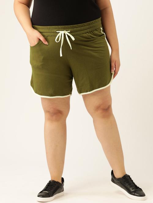 green cotton tailored shorts - 20149104 - Standard Image - 0