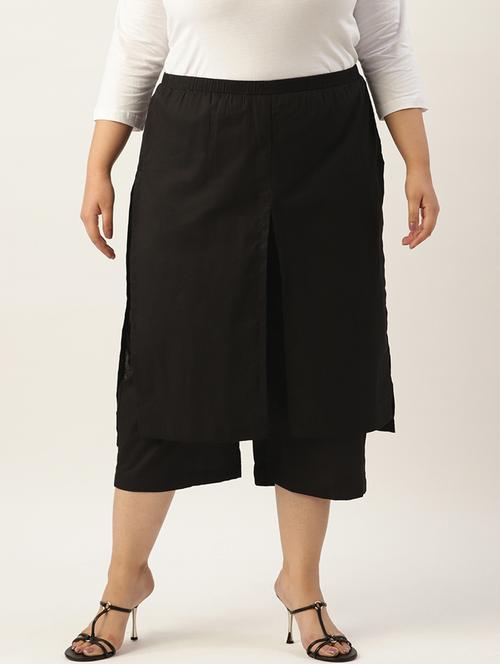 women solid color flat front culottes - 20149244 -  Standard Image - 0