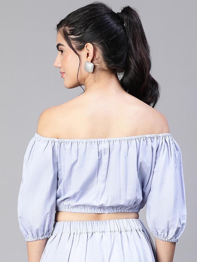 women's crop off shoulder top - 20149288 - Standard Image - 2