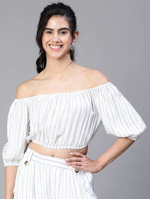 women's crop off shoulder top - 20149292 -  Standard Image - 0