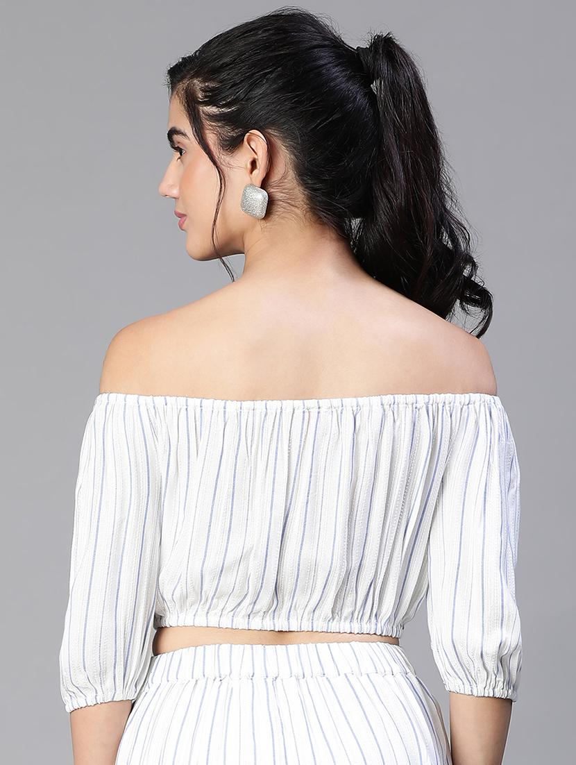 women's crop off shoulder top - 20149292 - Standard Image - 2