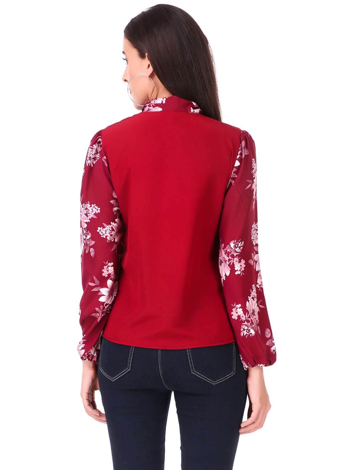 women's straight tie-up neck top - 20149868 -  Standard Image - 2