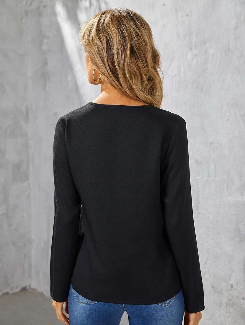 women's straight notch neck top - 20149931 -  Standard Image - 2