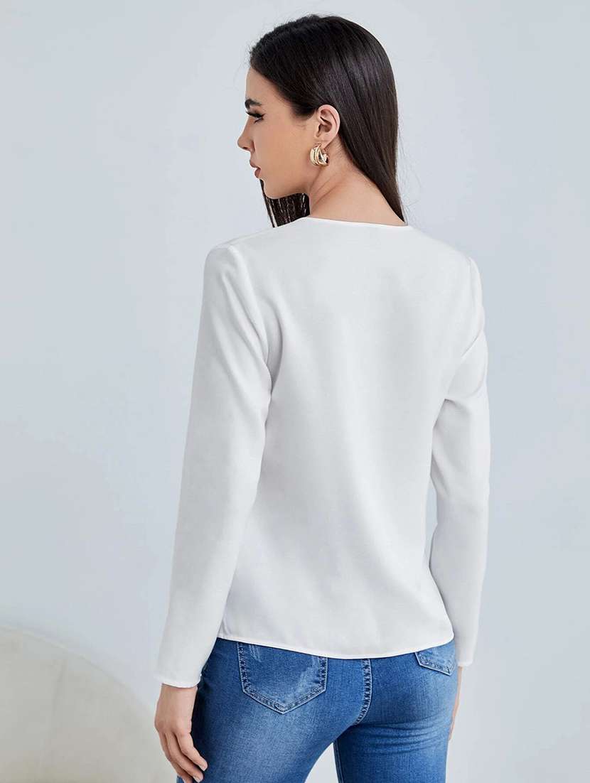 women's straight notch neck top - 20149936 -  Standard Image - 2