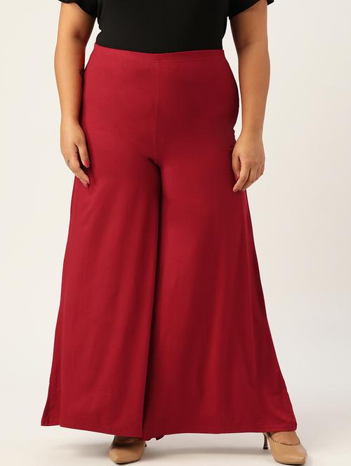 red viscose palazzos - 20150022 -  Standard Image - 0