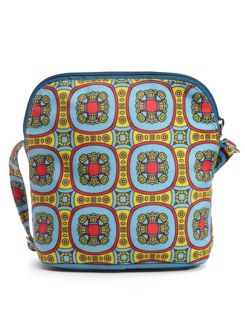 blue cotton polyester blend sling bag - 20150030 - Standard Image - 2