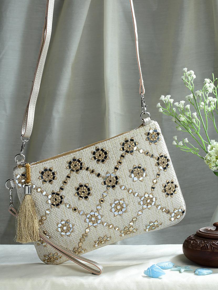 beige cotton sling bag - 20150033 - Zoom Image - 0