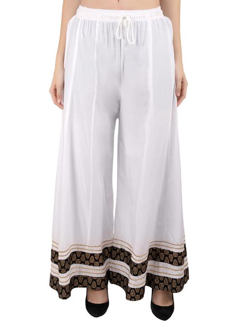 self design flared regular palazzo - 20150199 -  Standard Image - 0