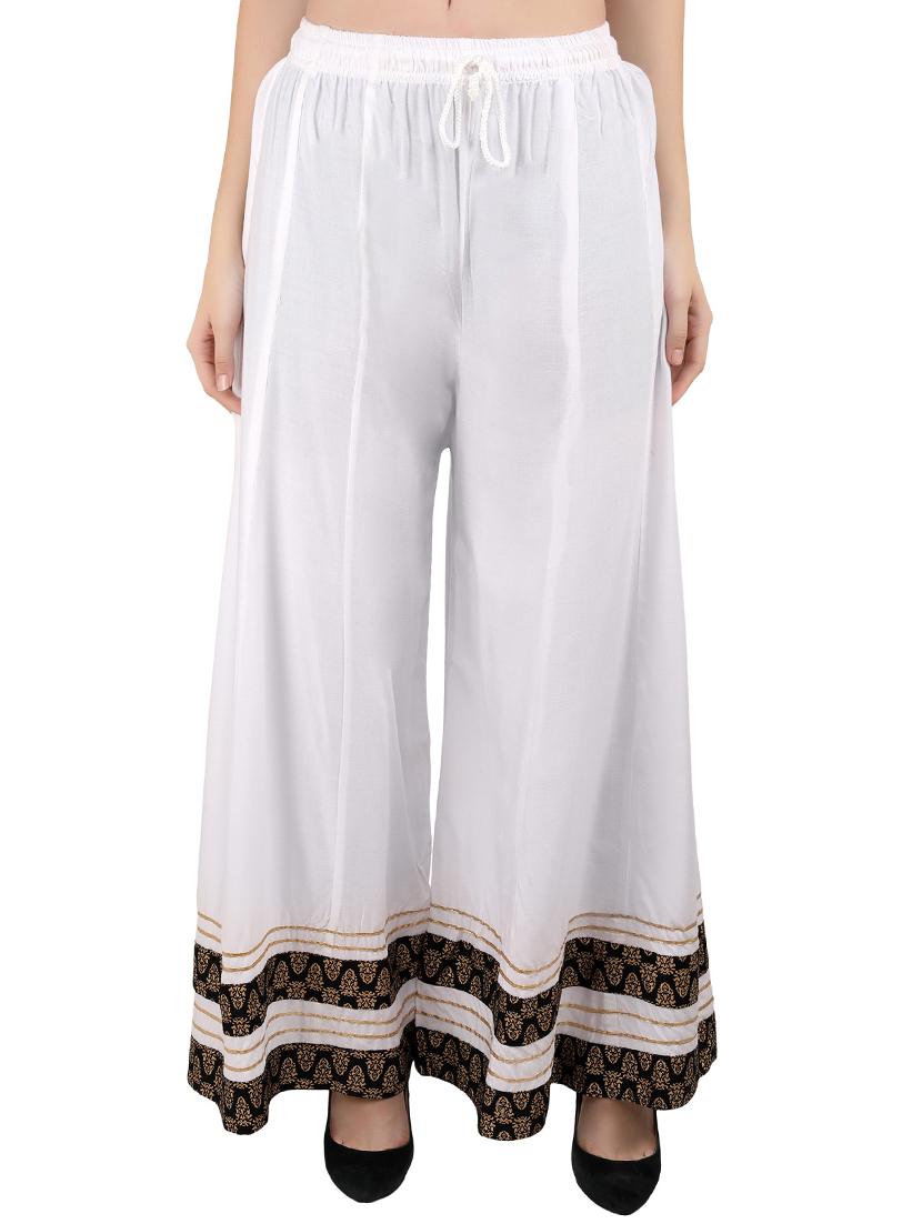 self design flared regular palazzo - 20150199 -  Zoom Image - 0