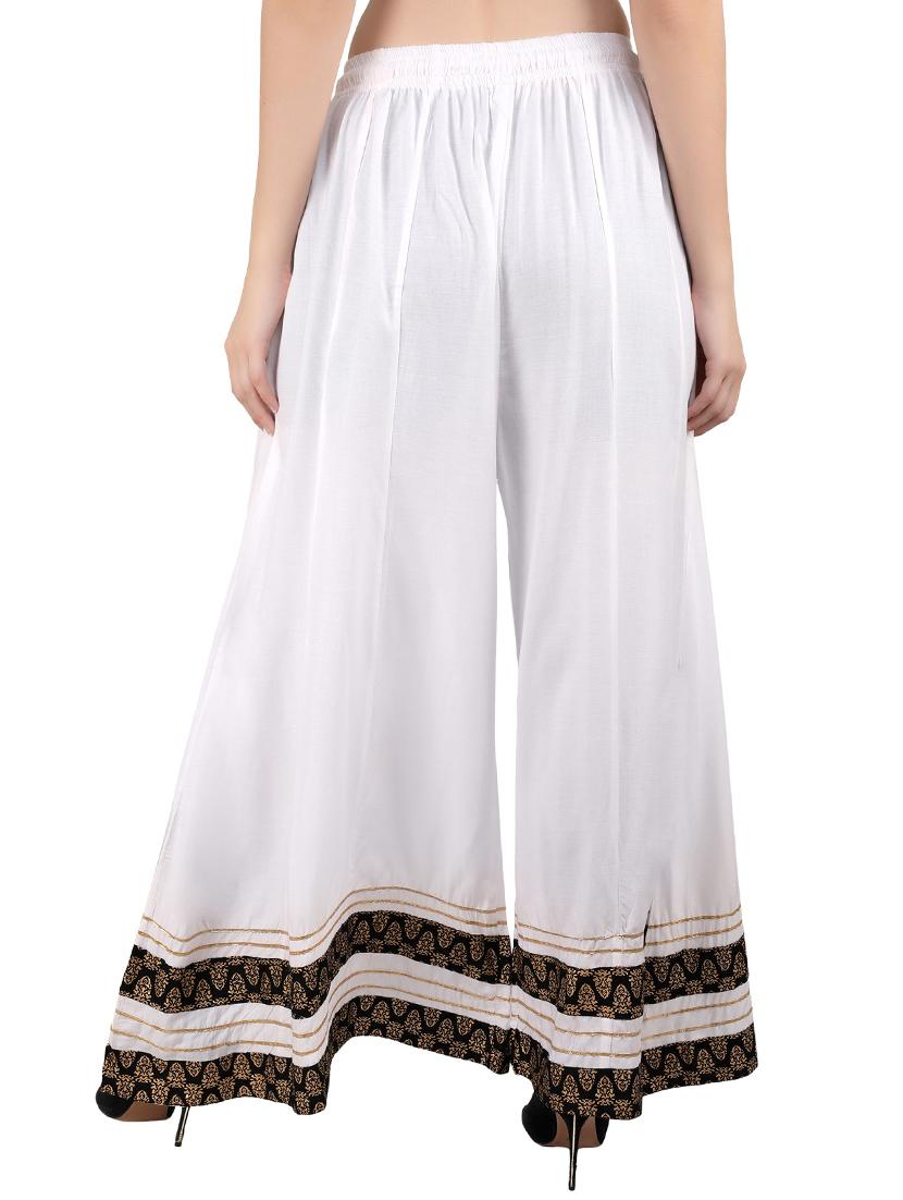 self design flared regular palazzo - 20150199 - Standard Image - 2