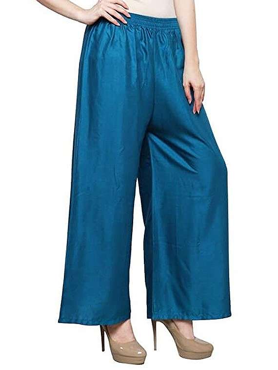 solid flared regular palazzo 