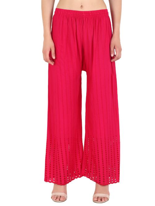 red solid straight fit relaxed palazzo - 20150317 - Standard Image - 0
