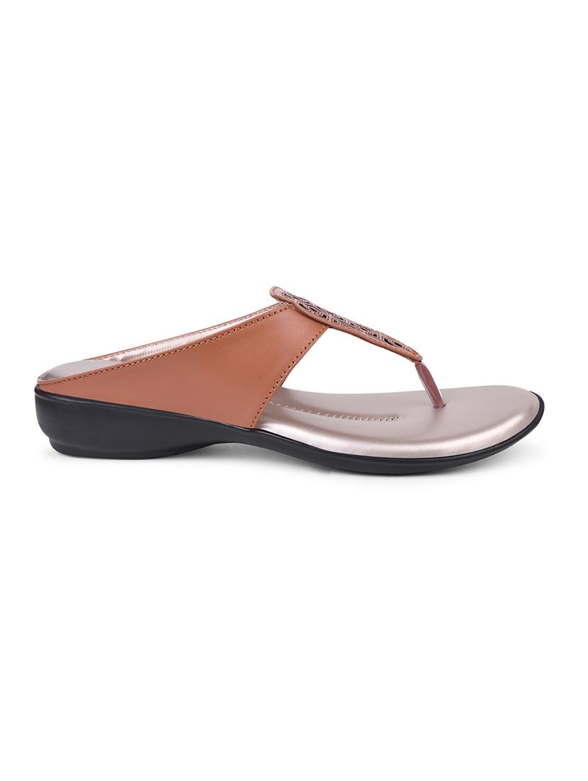 tan fabric slip on sandals - 20151185 - Standard Image - 2