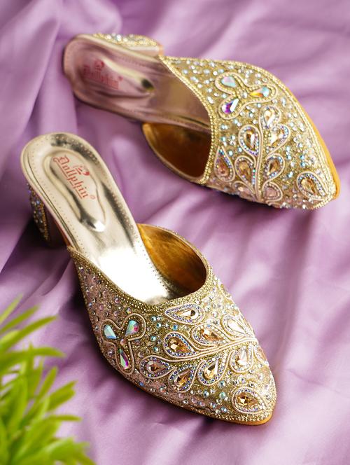 gold pu slip on sandals - 20151208 -  Standard Image - 0