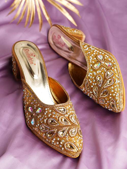 Golden Slip On Sandal