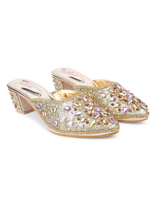 gold pu slip on sandals - 20151212 - Standard Image - 0
