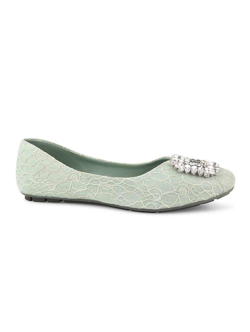 green pu slip on ballerina - 20151241 - Standard Image - 2