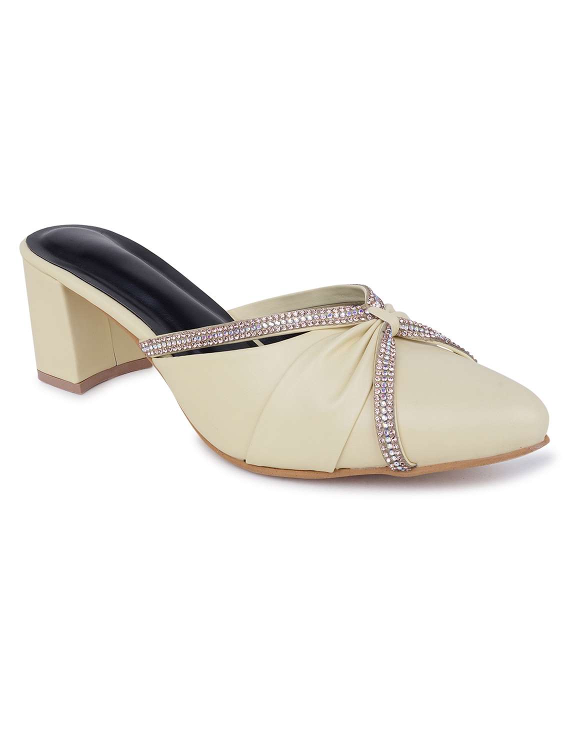 yellow solid mules block heel sandal - 20151668 -  Standard Image - 2