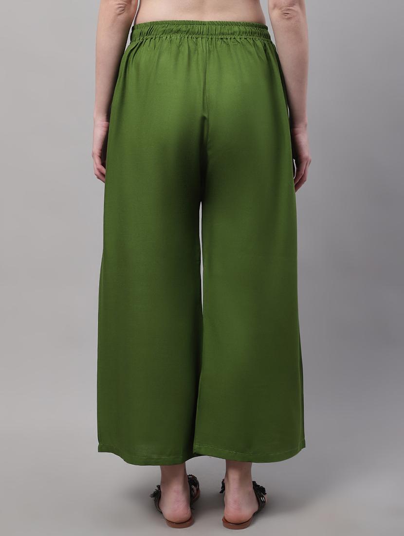 green rayon palazzos - 20151939 - Standard Image - 2